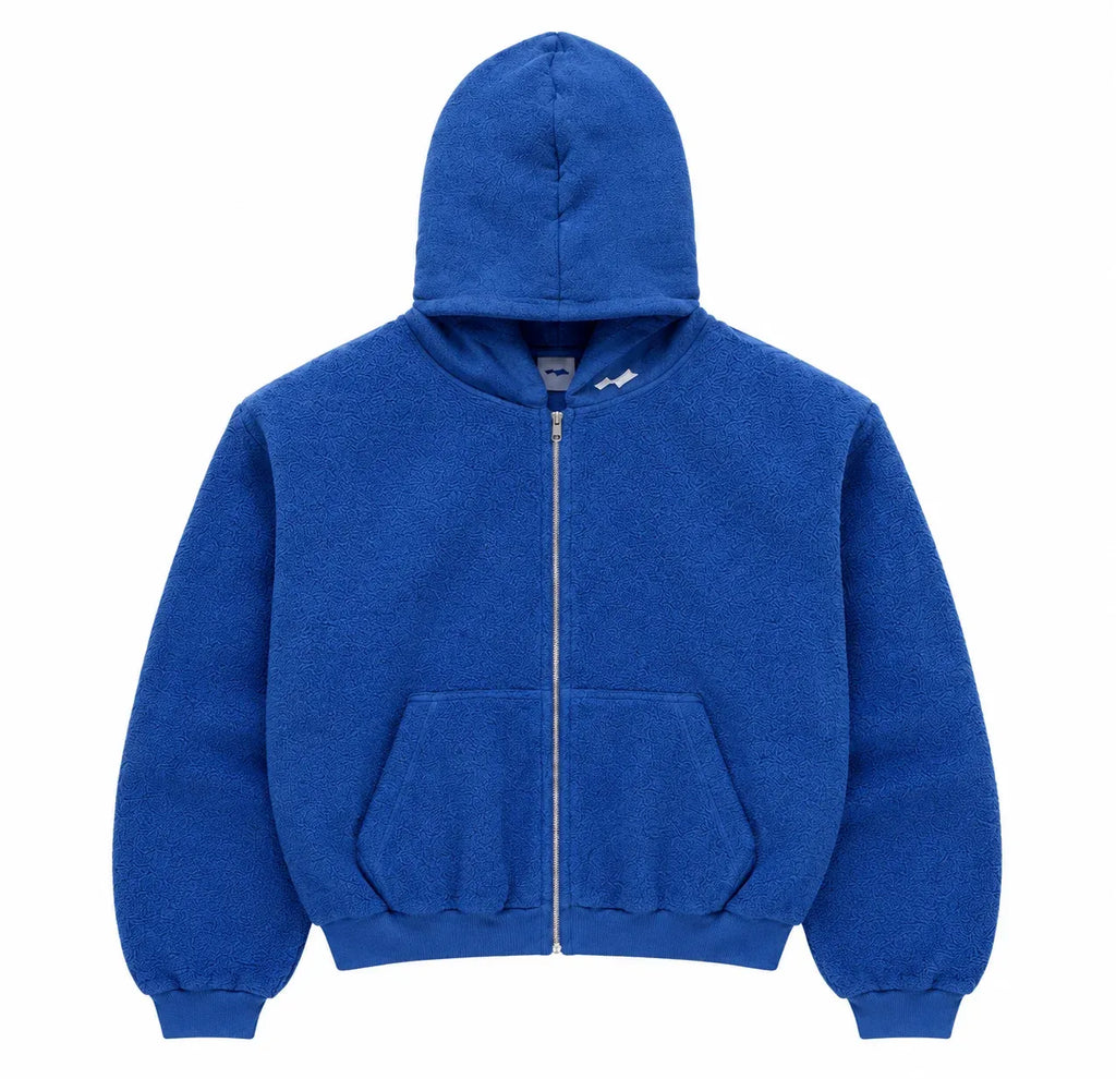 SKYLRK Reverse Zip Hoodie-Blue