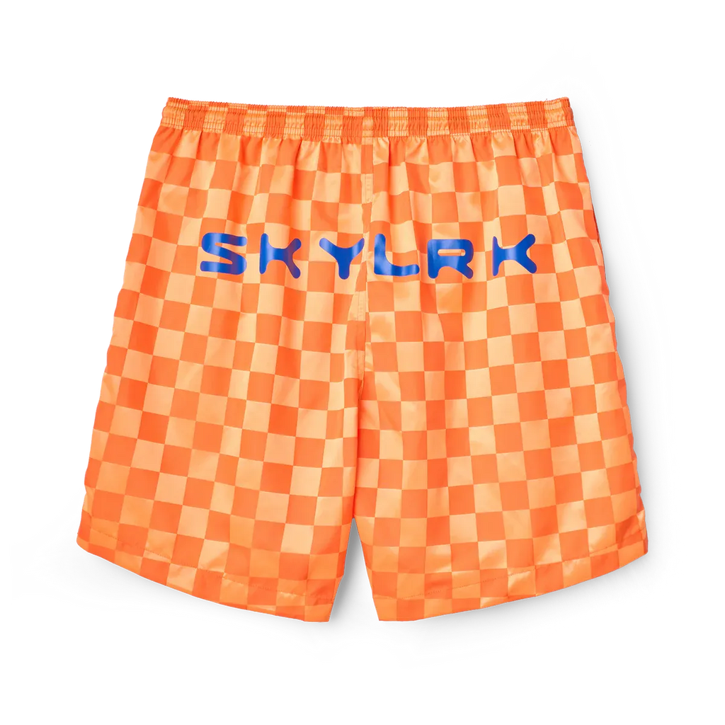 SKYLRK Checker Short Orange