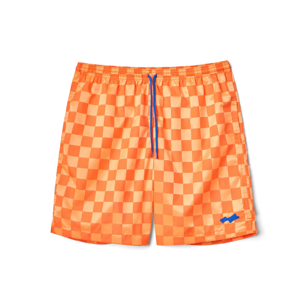 SKYLRK Checker Short Orange